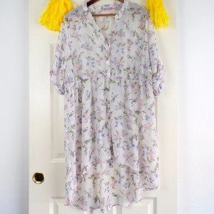 Mauve Floral Long Blouse